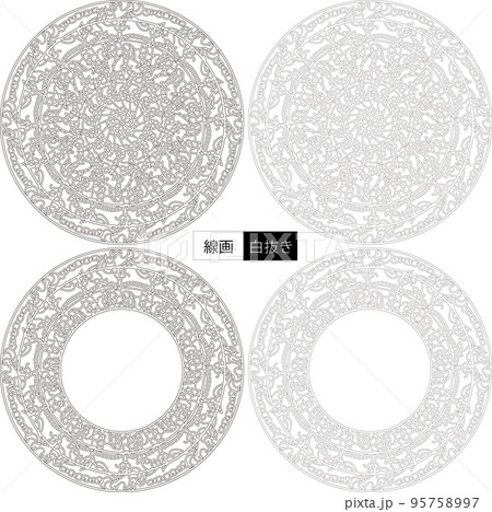 花の装飾文様 95758997