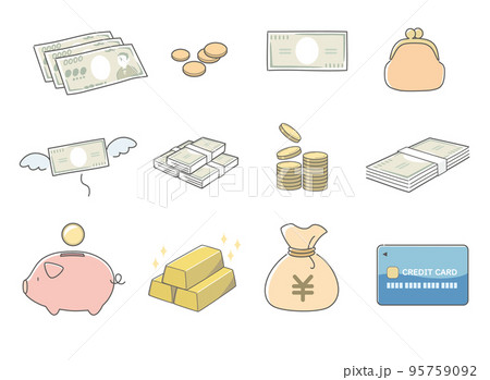 お金のシンプルなアイコンセット 95759092
