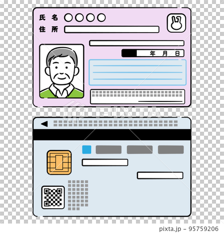 Illustration set of both sides of my number card for senior men 95759206
