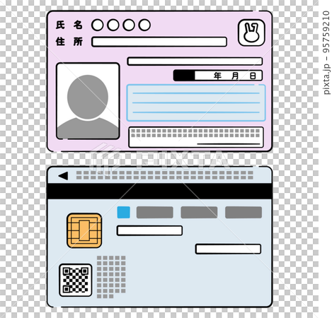 マイナンバーカード両面のイラストセット マイナンバーカード両面のイラストセット 95759210