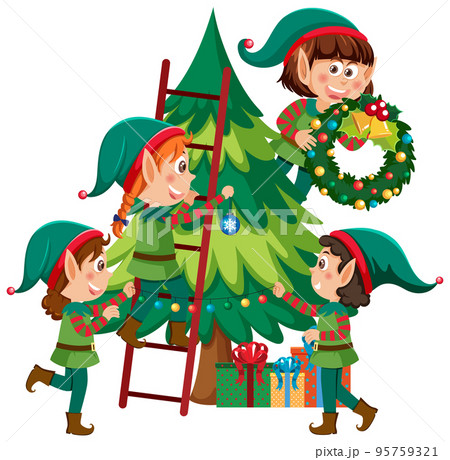 Christmas elf kids cartoon character Christmas elf kids cartoon character 95759321