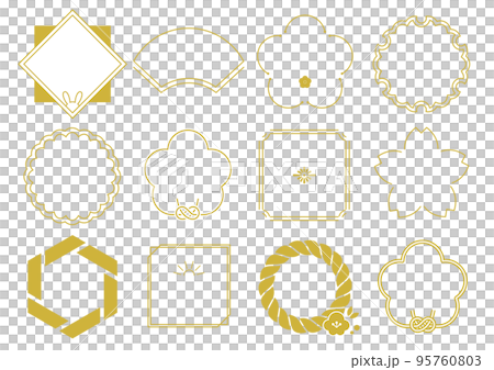 New Year's card Simple character design 2023 Year of the Rabbit No characters 95760803