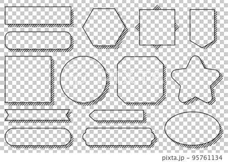 斜線のフレームのイラストセット（背景透過バージョン） 95761134