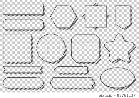 Illustration set of diagonal and dashed frames (background transparent version) 95761137