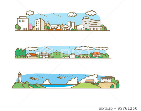 街並みイラストセット 街並みイラストセット 95761250