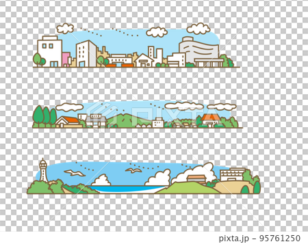 街並みイラストセット 街並みイラストセット 95761250