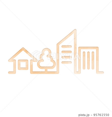 SDGs　11 住み続けられるまちづくりを　水彩画タッチ　デザインアイコン　優しい　エコロジー　シン 95761550