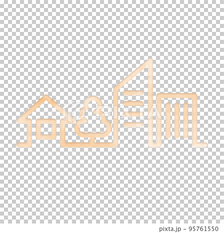 SDGs　11 住み続けられるまちづくりを　水彩画タッチ　デザインアイコン　優しい　エコロジー　シン 95761550