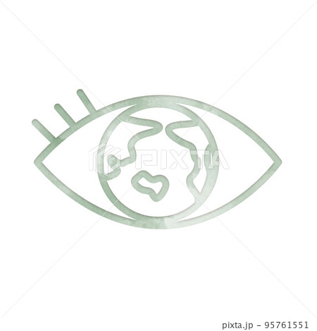 SDGs　13 気候変動に具体的な対策を　水彩画タッチ　デザインアイコン　優しい　エコロジー　シンボ 95761551