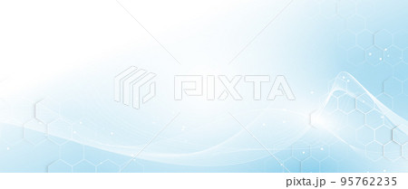 Abstract white wavy with hexagons background. Technology digital hi-tech with a Healthcare concept background 95762235