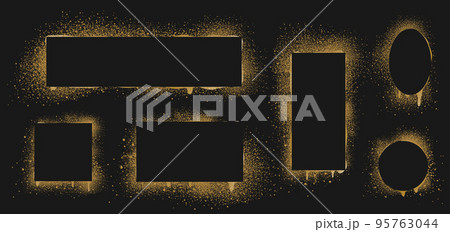 Gold spray paint frames, graffiti stencil banners Gold spray paint frames, graffiti stencil banners 95763044