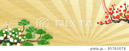 新年の生花　日本の新年の背景素材 95763078