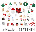 クリスマス素材手描きアイコン 95763434