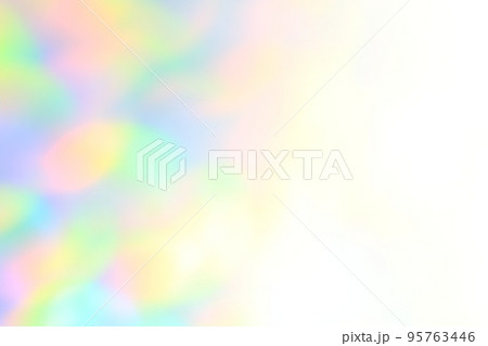 レインボーカラーの背景　玉ボケ・丸ボケ　ふんわりとした 95763446