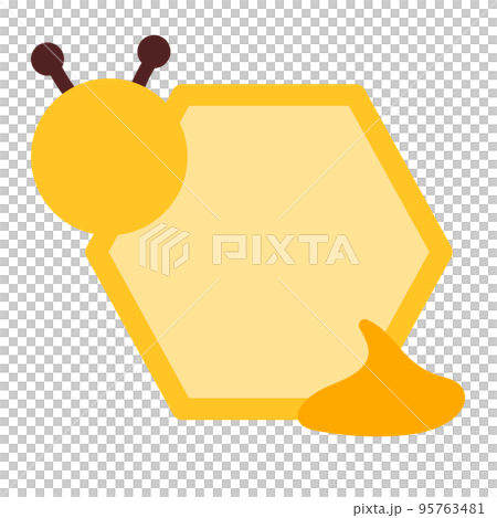 Illustration material of simple bees and beehives 95763481