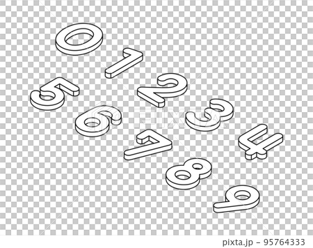 名稱實心（線）數字單色線圖 95764333