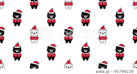 bear seamless pattern polar Christmas Santa Claus hat vector teddy cartoon gift wrapping paper tile background repeat wallpaper doodle scarf isolated illustration design bear seamless pattern polar Christmas Santa Claus hat vector teddy cartoon gift wrapping paper tile background repeat wallpaper doodle scarf isolated illustration design 95766226