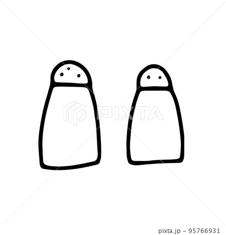 Doodle hand drawn salt and pepper Doodle hand drawn salt and pepper 95766931