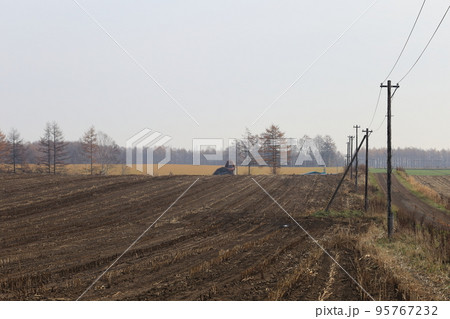 北海道 十勝地方 牧場のある風景(秋) 北海道 十勝地方 牧場のある風景(秋) 95767232