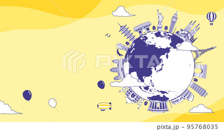 海外旅行・バカンス イメージバナー / 世界の有名な建築物（遺跡・建物・世界遺産）/ 文字スペース 95768035