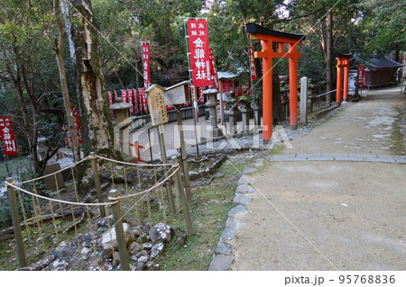 奈良県奈良市にある春日大社境内の摂社夫婦大国神社と金龍神社の遠景 95768836