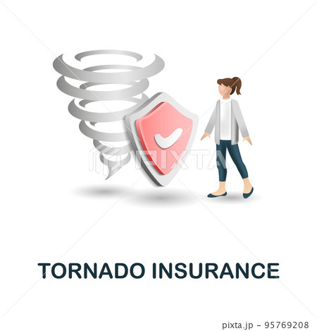Tornado Insurance icon. 3d illustration from insurance collection. Creative Tornado Insurance 3d icon for web design, templates, infographics and more 95769208