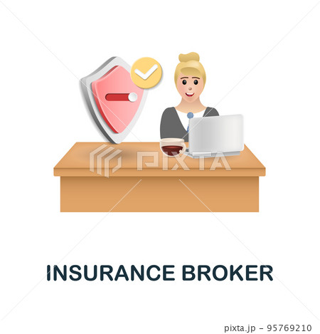 Insurance Broker icon. 3d illustration from insurance collection. Creative Insurance Broker 3d icon for web design, templates, infographics and more 95769210