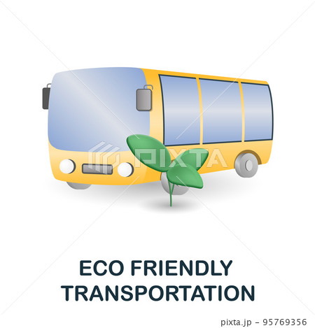 Eco Friendly Transportation icon. 3d illustration from global warming collection. Creative Eco Friendly Transportation 3d icon for web design, templates, infographics and more 95769356