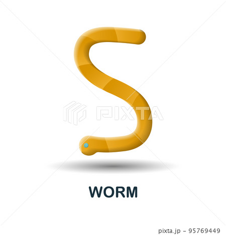Worm icon. 3d illustration from fishing collection. Creative Worm 3d icon for web design, templates, infographics and more 95769449
