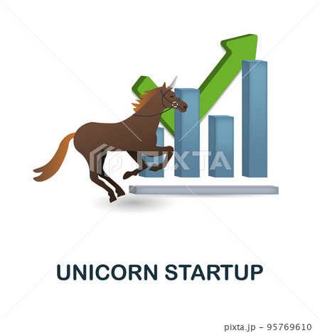 Unicorn Startup icon. 3d illustration from fintech industry collection. Creative Unicorn Startup 3d icon for web design, templates, infographics and more 95769610