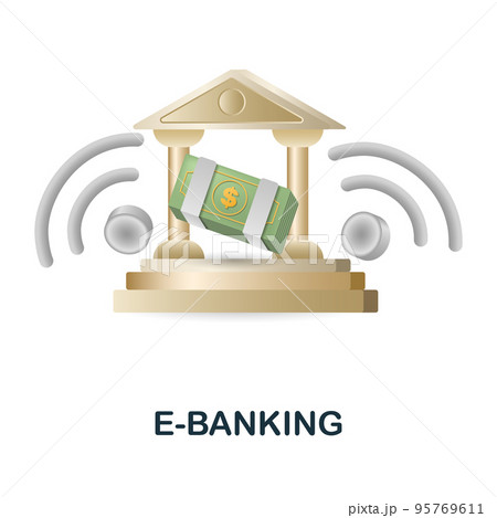 E-Banking icon. 3d illustration from fintech industry collection. Creative E-Banking 3d icon for web design, templates, infographics and more 95769611