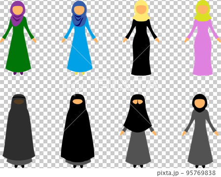 Muslim woman illustration 95769838