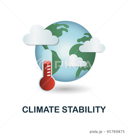 Climate Stability icon. 3d illustration from esg collection. Creative Climate Stability 3d icon for web design, templates, infographics and more 95769875