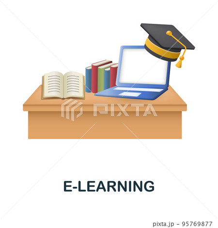 E-Learning icon. 3d illustration from e-learning collection. Creative E-Learning 3d icon for web design, templates, infographics and more 95769877