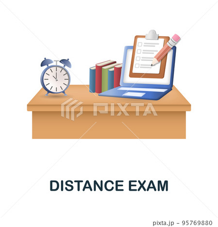 Distance Exam icon. 3d illustration from e-learning collection. Creative Distance Exam 3d icon for web design, templates, infographics and more 95769880
