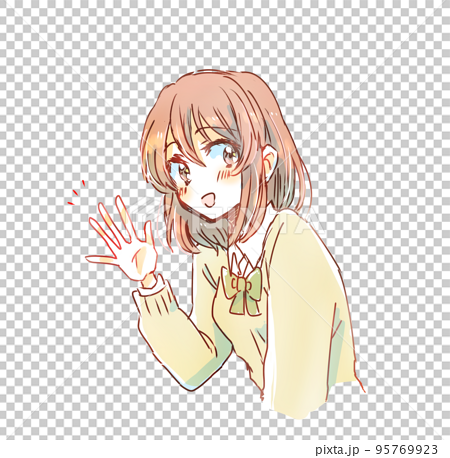 Anime girl waving goodbye Animated Picture Codes and Downloads  92603006461894079  Blingeecom
