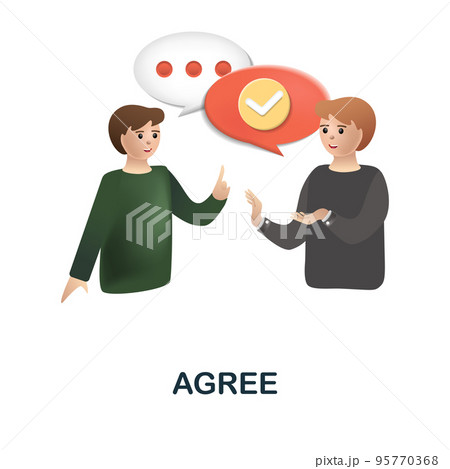 Agree icon. 3d illustration from discussion collection. Creative Agree 3d icon for web design, templates, infographics and more Agree icon. 3d illustration from discussion collection. Creative Agree 3d icon for web design, templates, infographics and more 95770368