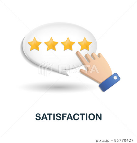 Satisfaction icon. 3d illustration from customer support collection. Creative Satisfaction 3d icon for web design, templates, infographics and more 95770427