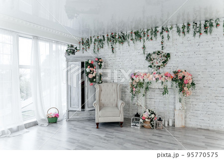 luxury clean bright white interior 95770575