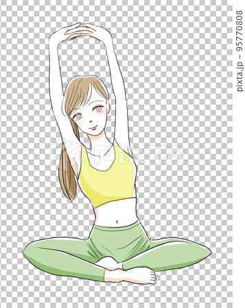 A young woman stretching A young woman stretching 95770808