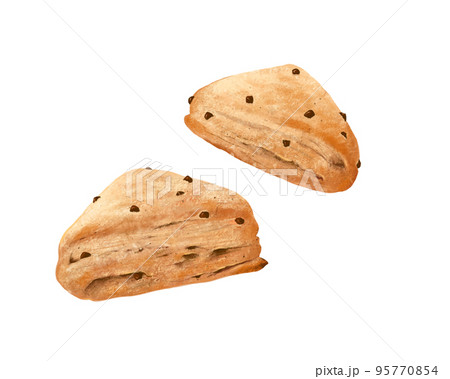 喫茶店ーチョコチップのスコーンのイラストー手描き素材 喫茶店ーチョコチップのスコーンのイラストー手描き素材 95770854