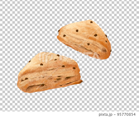 喫茶店ーチョコチップのスコーンのイラストー手描き素材 喫茶店ーチョコチップのスコーンのイラストー手描き素材 95770854