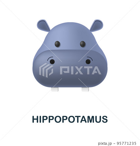 Hippopotamus icon. 3d illustration from animal head collection. Creative Hippopotamus 3d icon for web design, templates, infographics and more 95771235