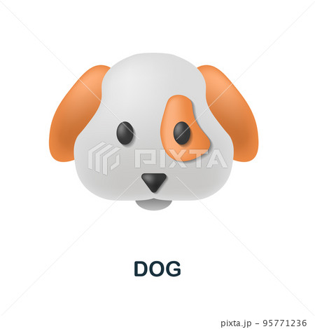 Dog icon. 3d illustration from animal head collection. Creative Dog 3d icon for web design, templates, infographics and more 95771236