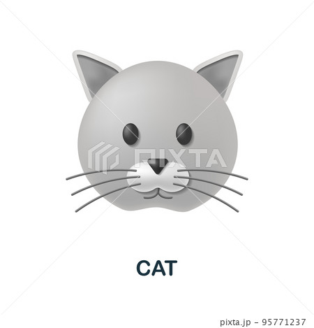 Cat icon. 3d illustration from animal head collection. Creative Cat 3d icon for web design, templates, infographics and more 95771237