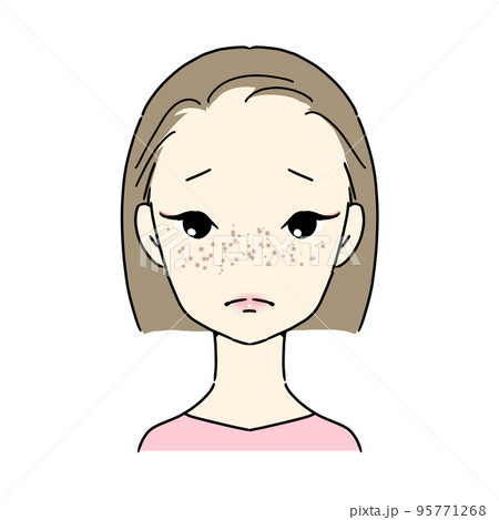 シミに悩む女性　(雀卵斑・そばかす) 95771268