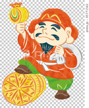 Seven Lucky Gods Daikokuten illustration Seven Lucky Gods Daikokuten illustration 95771562