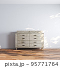 White room interior with commode 3d render. 95771764