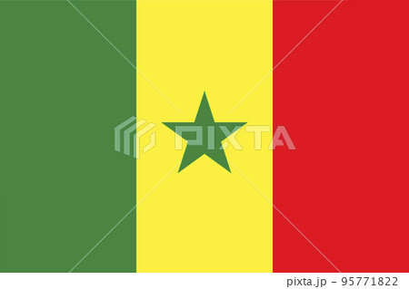 Senegal. Flag of Senegal. Horizontal design. llustration of the flag of Senegal. Horizontal design. Abstract design. Illustration. Map. 95771822