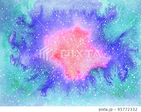 blue chakra color reiki mind spiritual health healing holistic energy watercolor painting art illustration design universe abstract background galaxy space rainbow texture fantasy 95772332